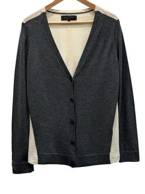 Rag & Bone Colorblock Merino Wool Cashmere Cardigan Medium Quiet Luxury
